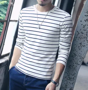 Men's Striped O-Neck Long Sleeve T-Shirt