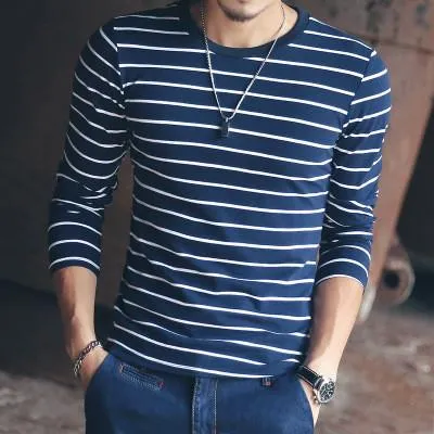 Men's Striped O-Neck Long Sleeve T-Shirt
