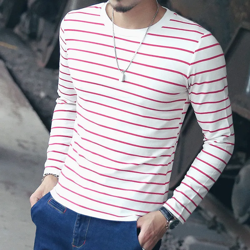 Men's Striped O-Neck Long Sleeve T-Shirt