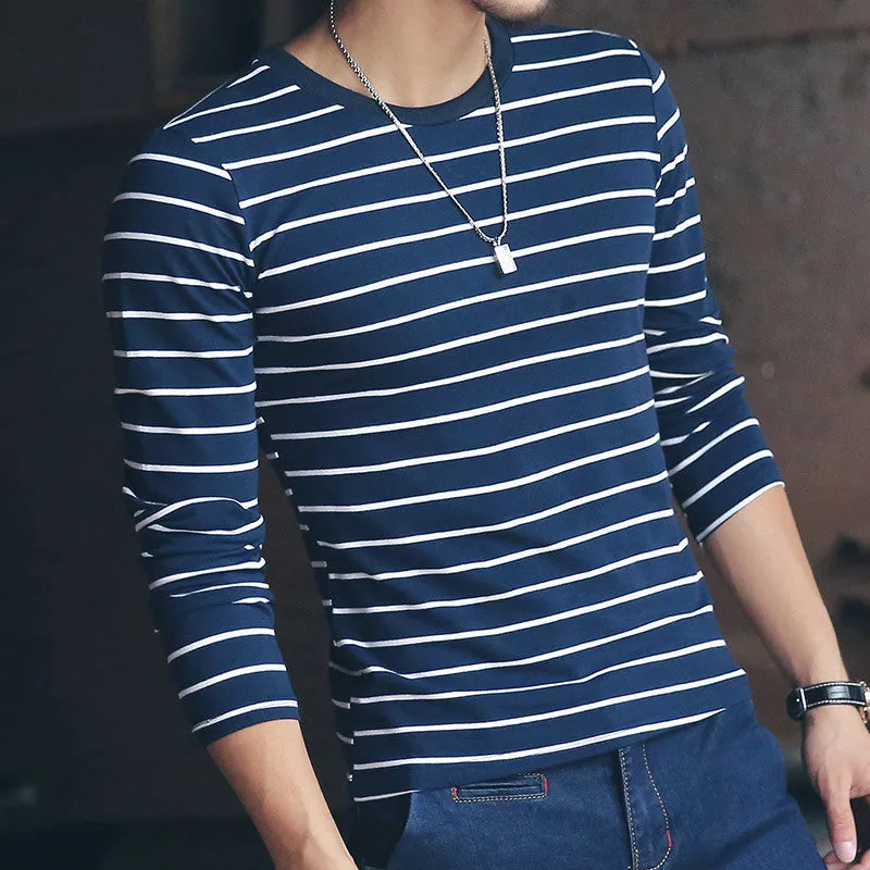 Men's Striped O-Neck Long Sleeve T-Shirt