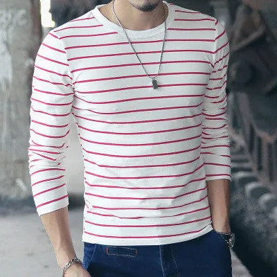 Men's Striped O-Neck Long Sleeve T-Shirt