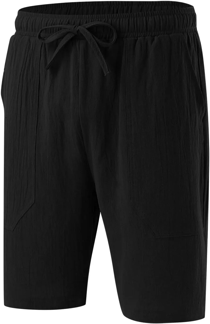 Mens Summer Cotton Linen Shorts Fashion Slim Five Minute Pants Beach Shorts Men'S Cotton Mens Summer Cotton Linen