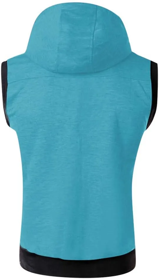 Mens Tank Top Hoodie Men's Sleeveless Zip Up Hooded Workout Tank Tops Muscle T Shirt Vests
