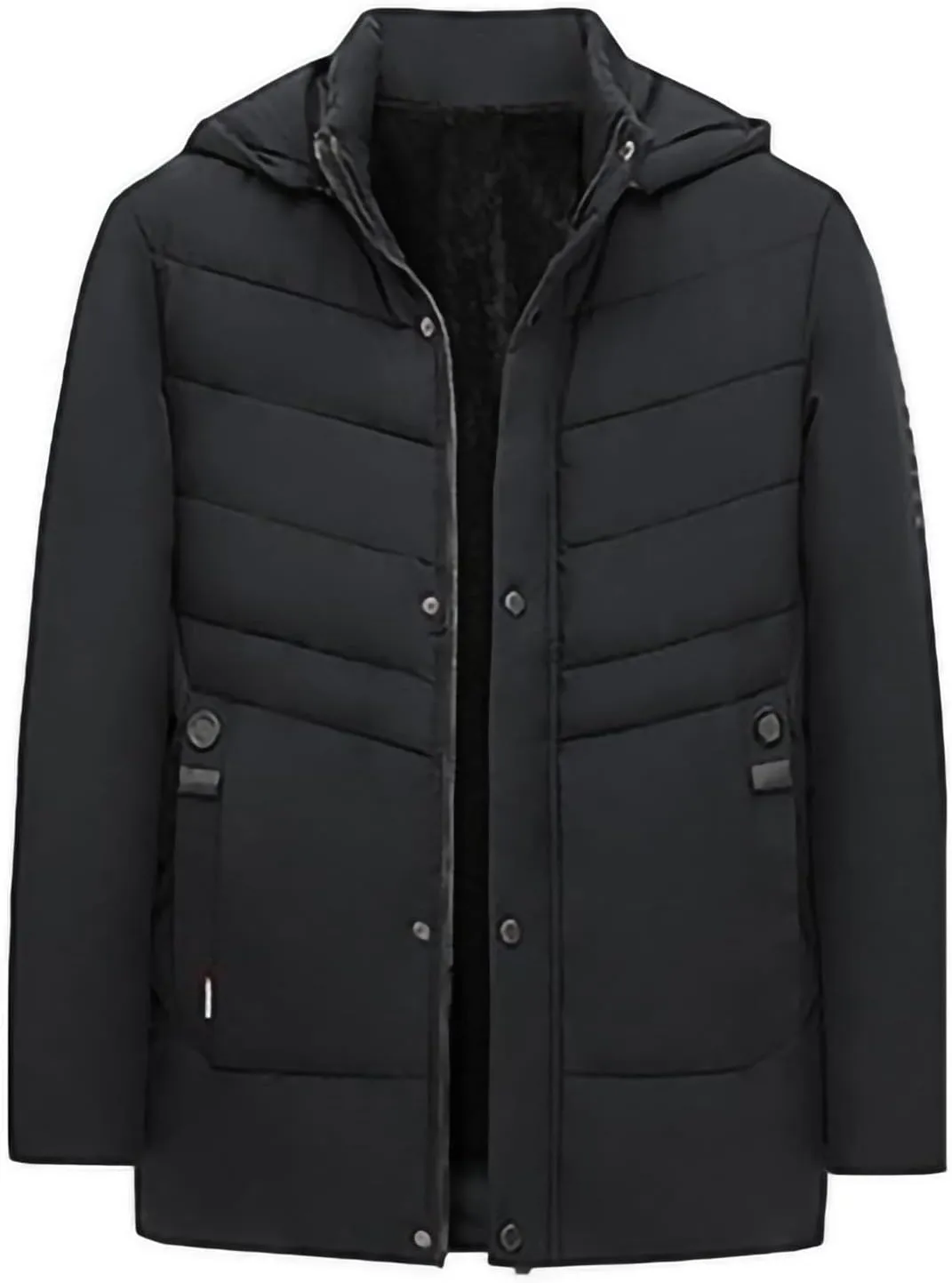 Men's Windproof Winter Coats Warm Thermal Fleece Lined Jackets Thicken Hooded Puffer Down Coats for Travel Hiking