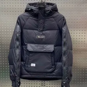 Men's Zipper Hooded Tooling Thickened Warm Cotton Coat
