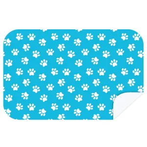 Microfibre L Printed Towel - Blue paws