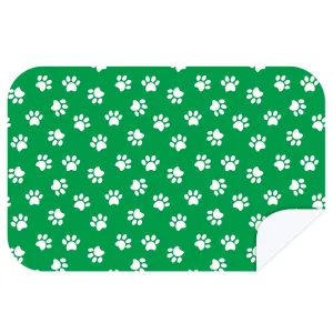 Microfibre L Printed Towel - Green Paws