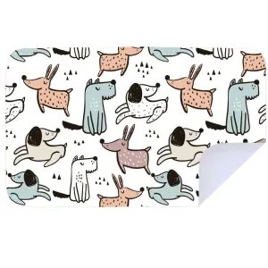 Microfibre L Printed Towel - Multicoloured Doggie Dog Towel