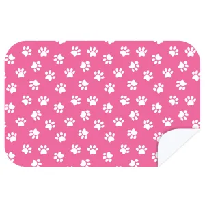 Microfibre L Printed Towel - Pink Paws