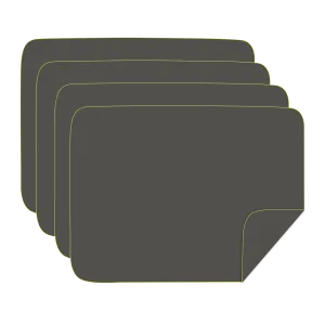 Microfibre Plain Tea Towel - Gunmetal / Yellow (4 pk)