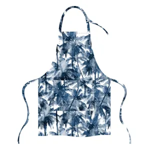 Microfibre Printed Apron - Blue Palm