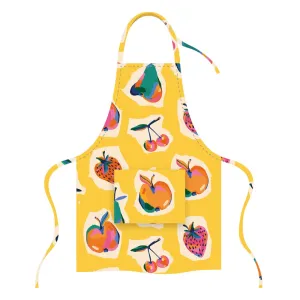 Microfibre Printed Apron - Cherry Pear Apple
