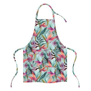 Microfibre Printed Apron - Coloured Strelitzia