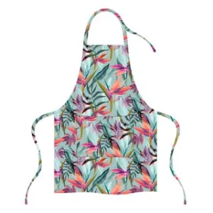 Microfibre Printed Apron - Coloured Strelitzia
