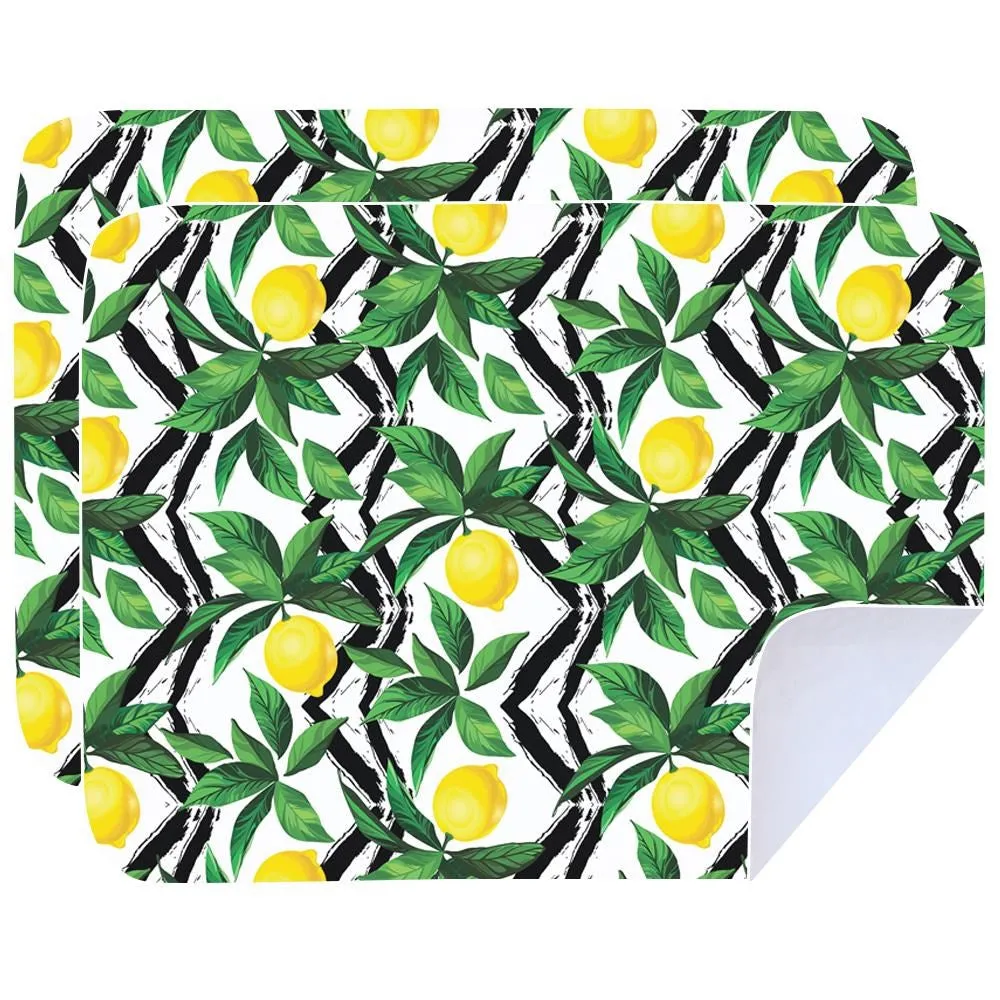 Microfibre Printed Tea Towel - Lemon Trellis (2 pk)