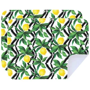Microfibre Printed Tea Towel - Lemon Trellis (2 pk)