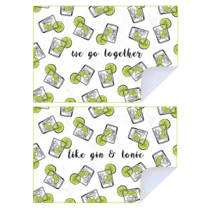 Microfibre Printed Tea Towel - We Go Together Like Gin & Tonic (2 pk)