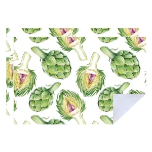 Microfibre Printed Tea Towel - White Artichoke (2 pk)
