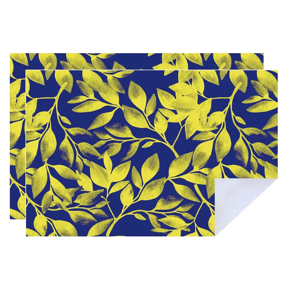 Microfibre Printed Tea Towel - Yellow Ferns (2 pk)