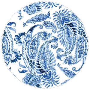 Microfibre Round Printed Towel - Blue Bohemian