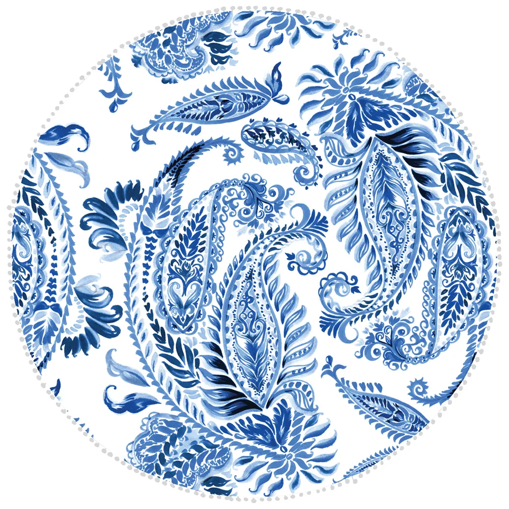 Microfibre Round Printed Towel - Blue Bohemian
