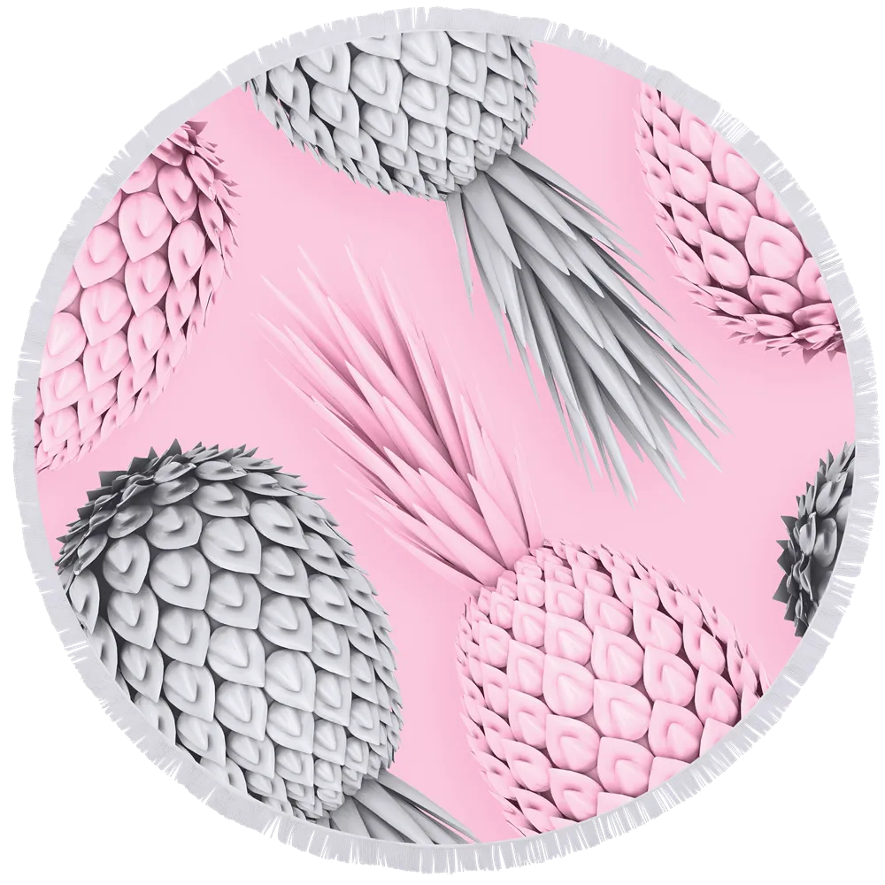 Microfibre Round Printed Towel - Crazy Pines