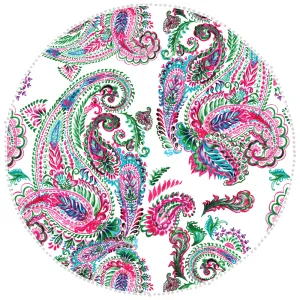 Microfibre Round Printed Towel - Pink Bohemian