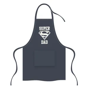 Microfibre Slogan Apron - Super Dad - Gunmetal Grey