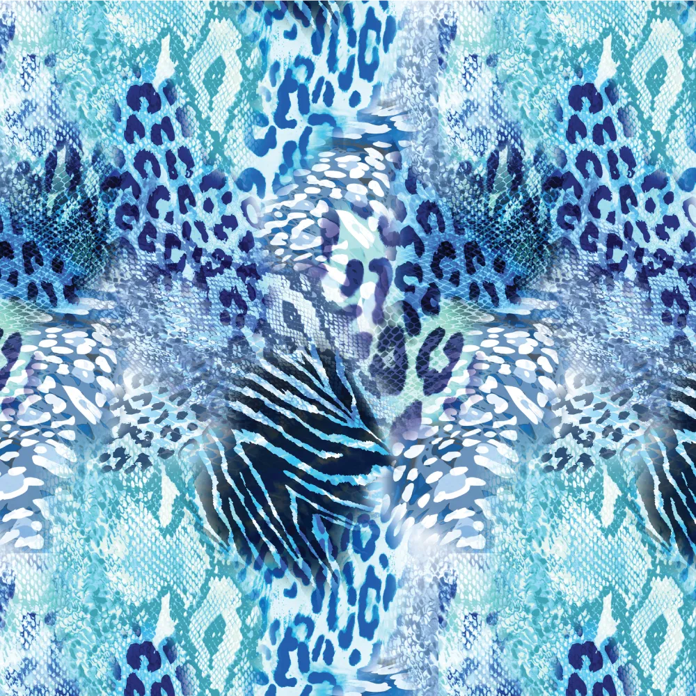 Microfibre - Towel 4 Two - Printed Beach Blanket - Blue leopard