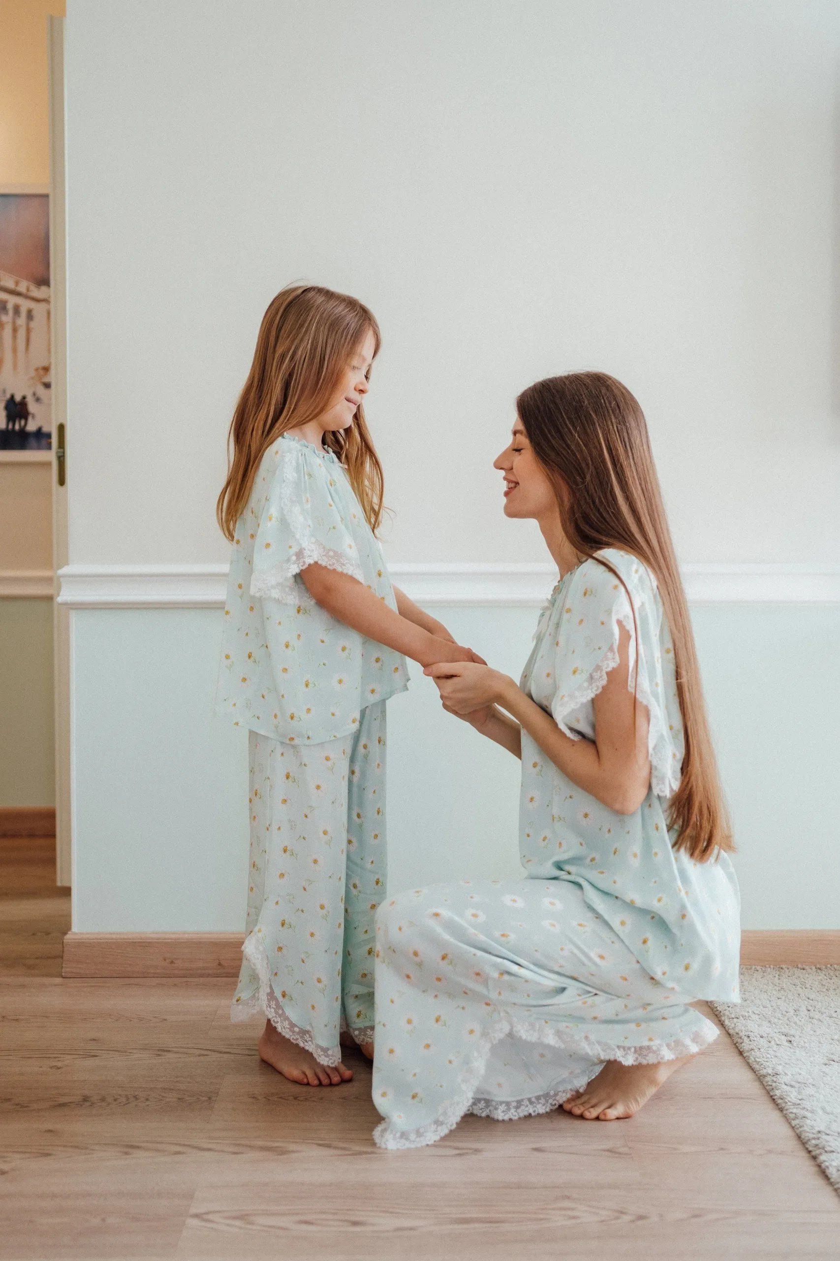 MILANA WOMEN’S PYJAMA BLUE DAISY PRINT