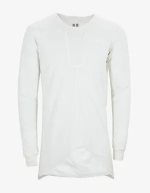 Milk White Long Sleeved Bonded T Shirt