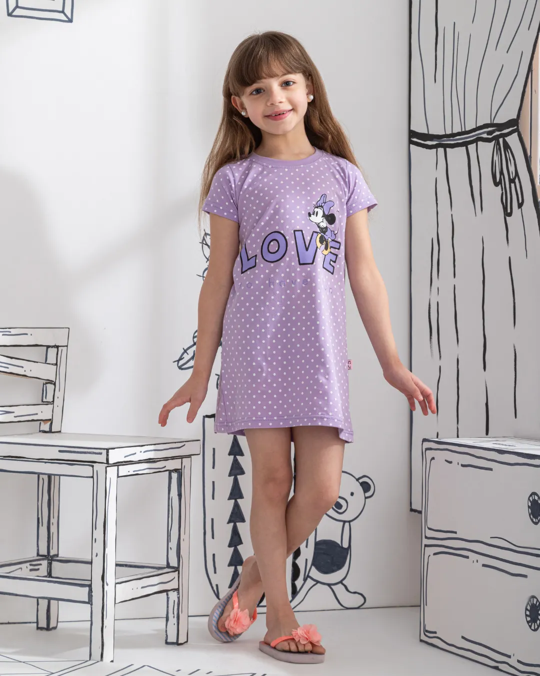 Minnie Love قميص بناتي نُص كُم