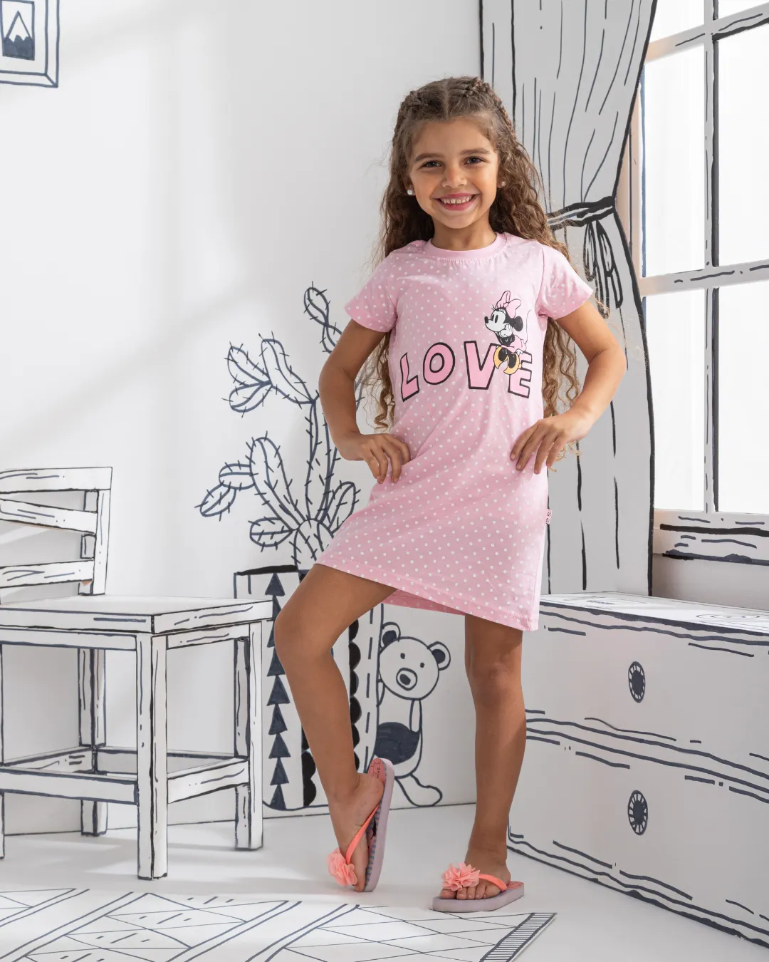 Minnie Love قميص بناتي نُص كُم
