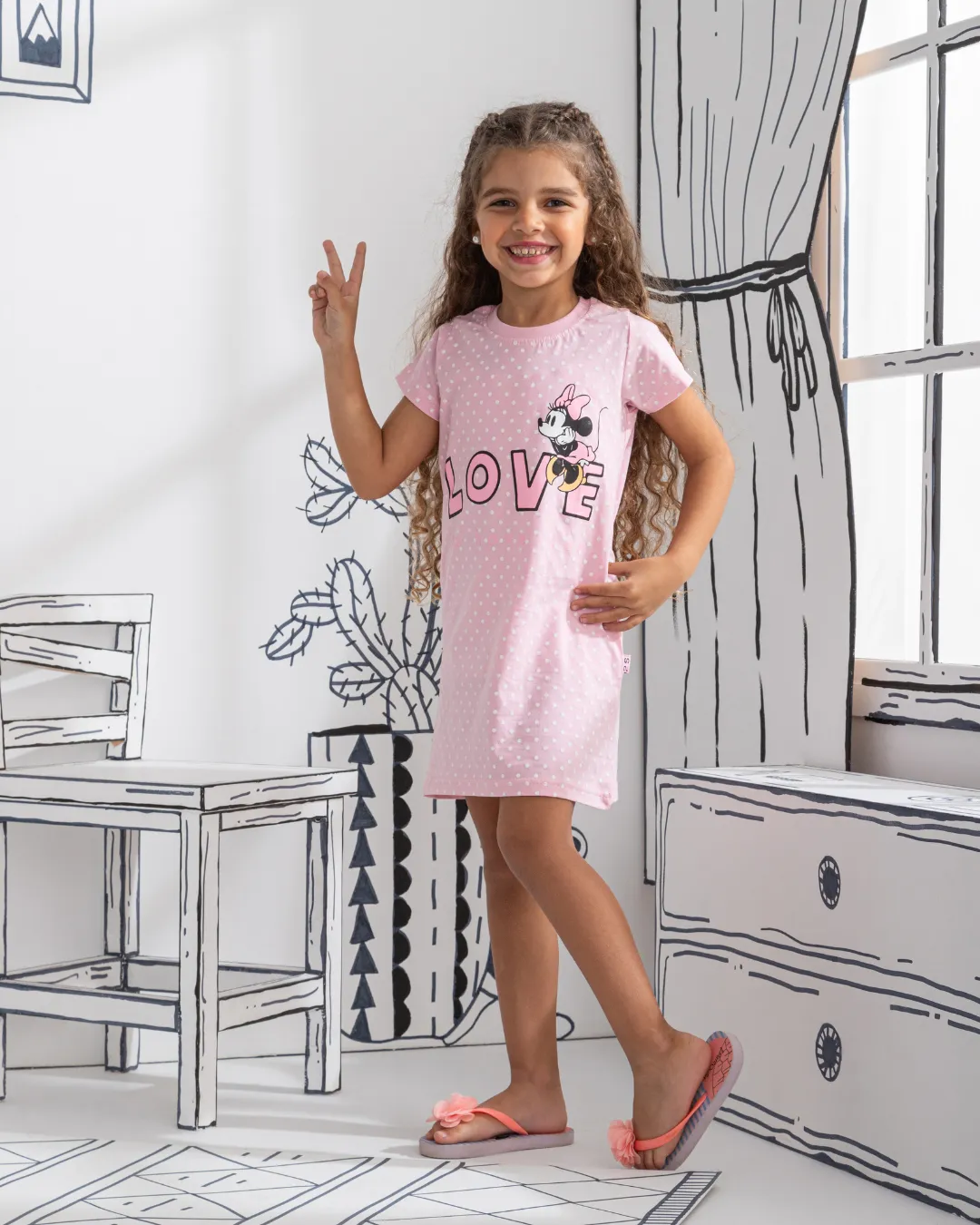 Minnie Love قميص بناتي نُص كُم