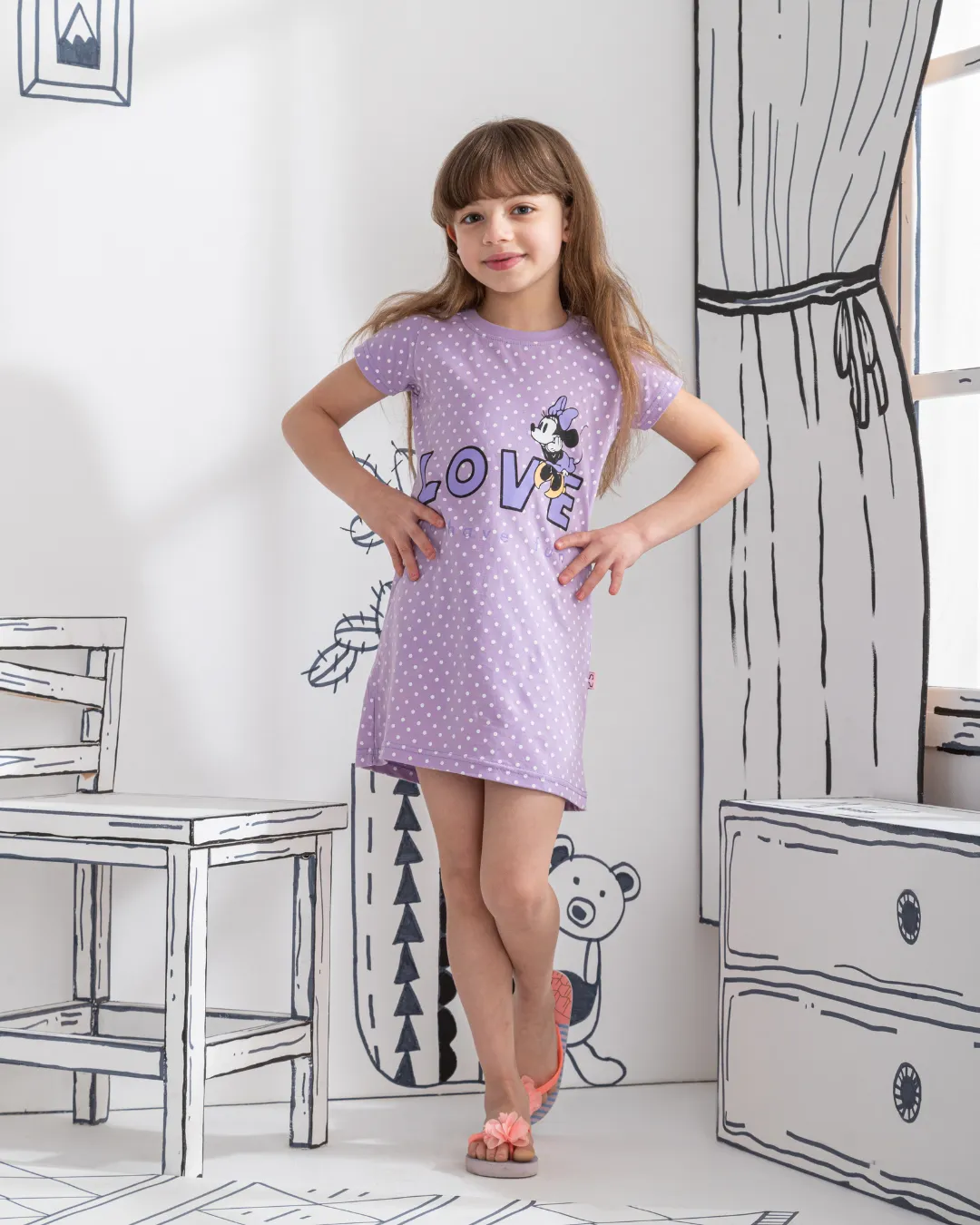 Minnie Love قميص بناتي نُص كُم