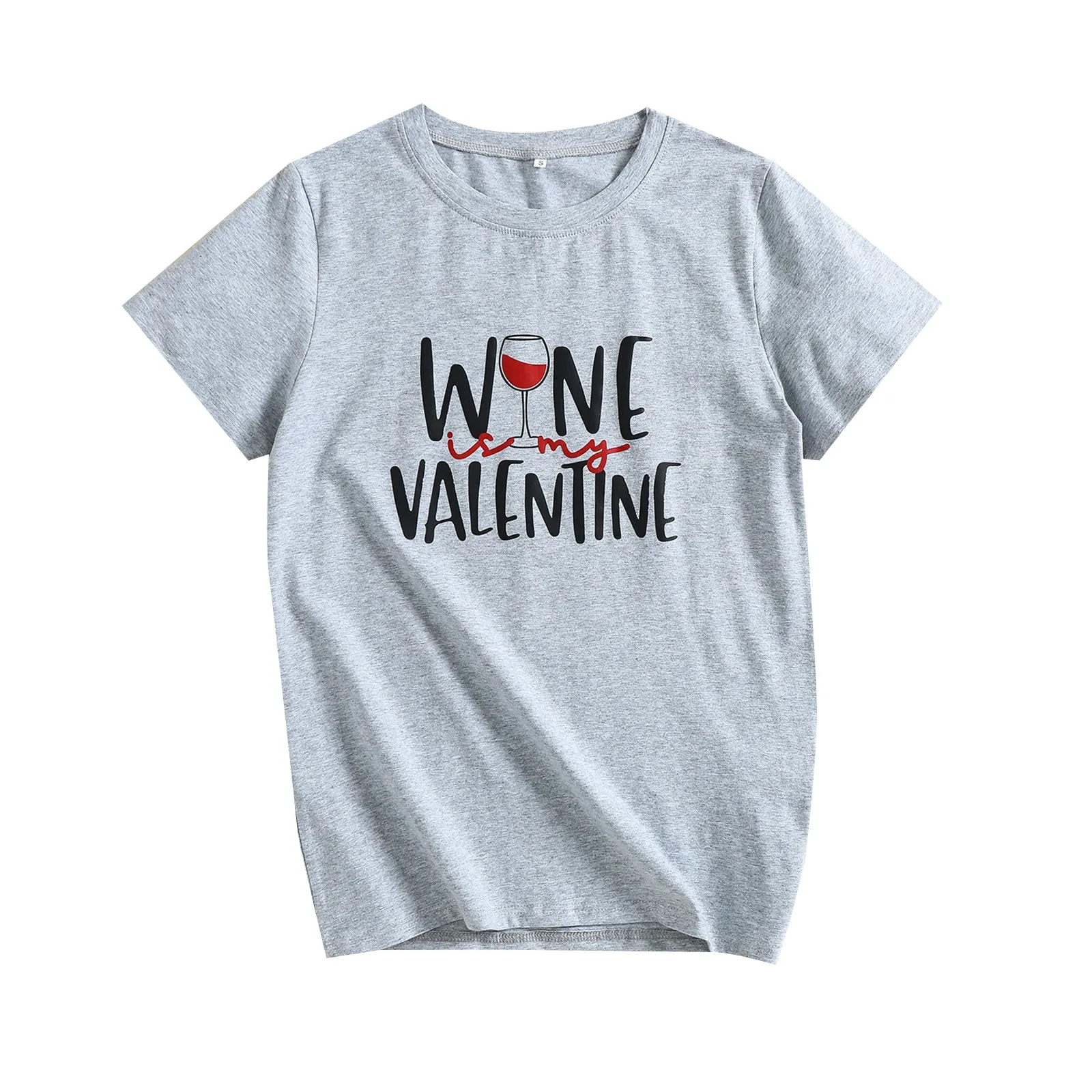 Mommy and Me Matching Wine Glass Letter Print Short Sleeve
