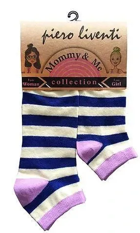 Mommy and Me Socks, Blue  Stripes, 2-Pair Socks