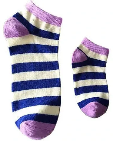 Mommy and Me Socks, Blue  Stripes, 2-Pair Socks