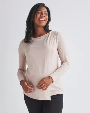 Monique Long Sleeve Nursing Nude Pink Petal Top