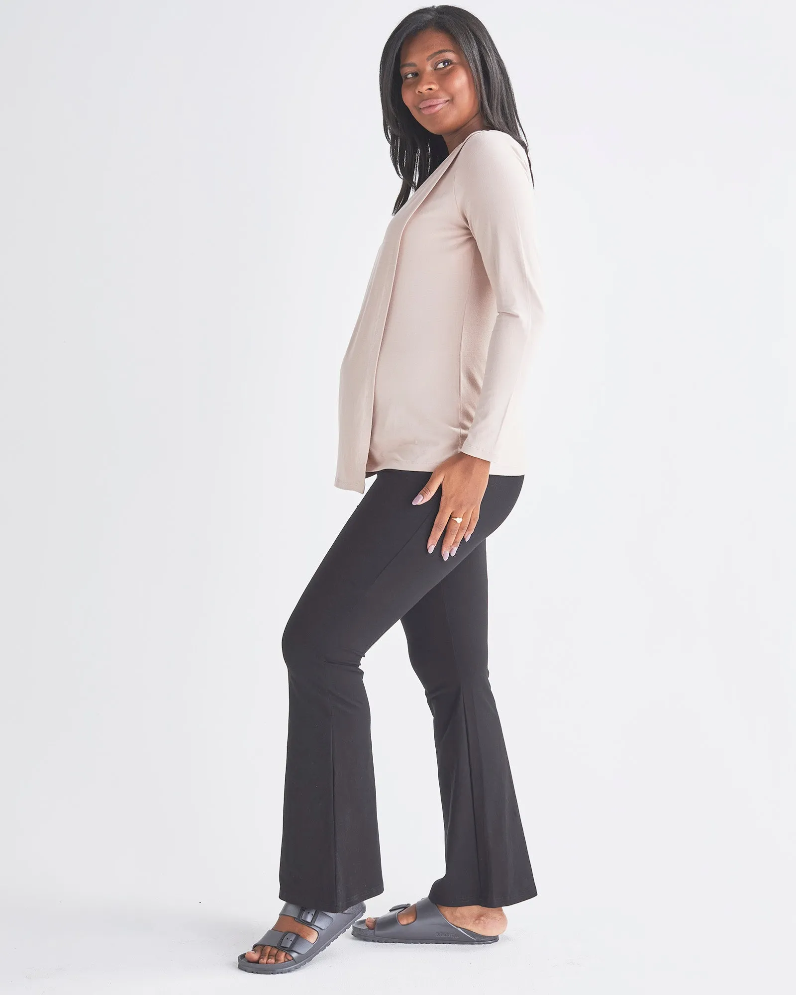 Monique Long Sleeve Nursing Nude Pink Petal Top