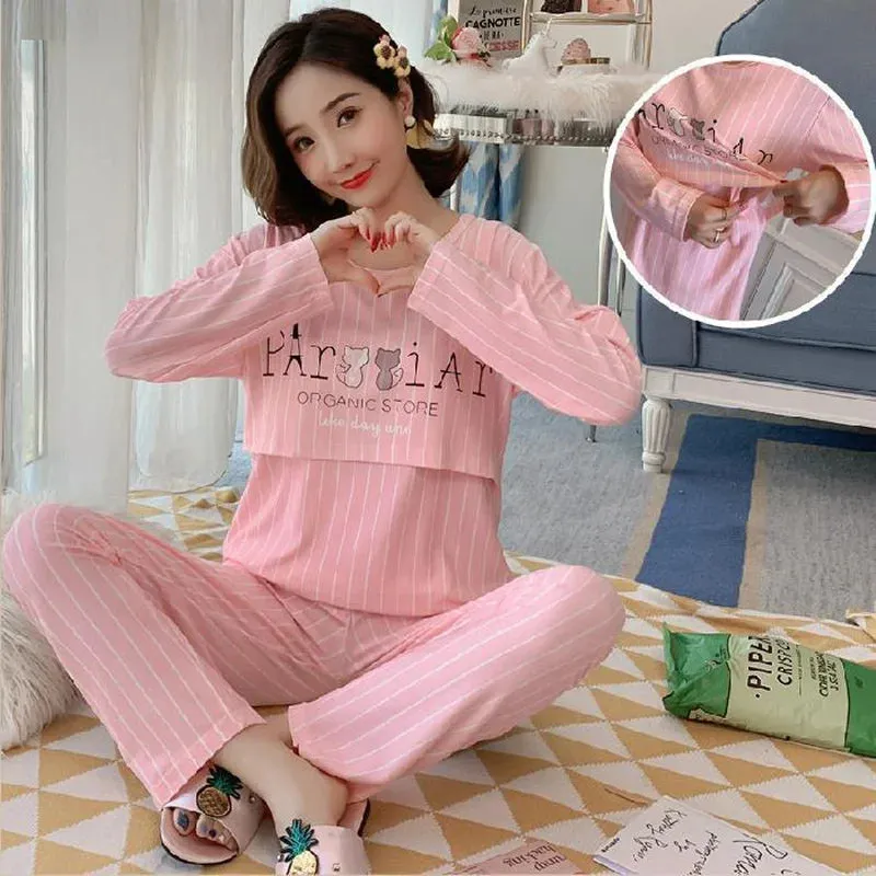 Monthly Clothing New Maternity Pajamas Women Maternity Breastfeeding Clothes Spring And Autumn Summer Casual Pajamas Home Wear