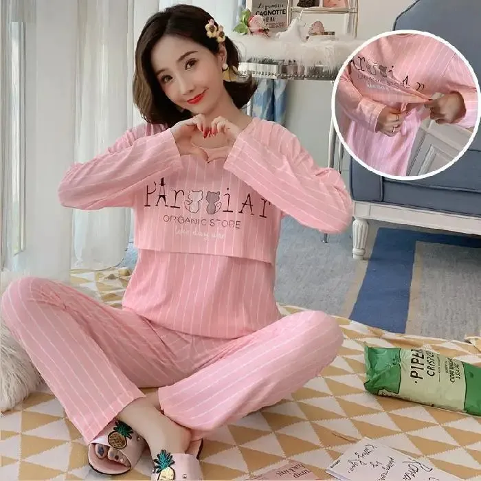 Monthly Clothing New Maternity Pajamas Women Maternity Breastfeeding Clothes Spring And Autumn Summer Casual Pajamas Home Wear