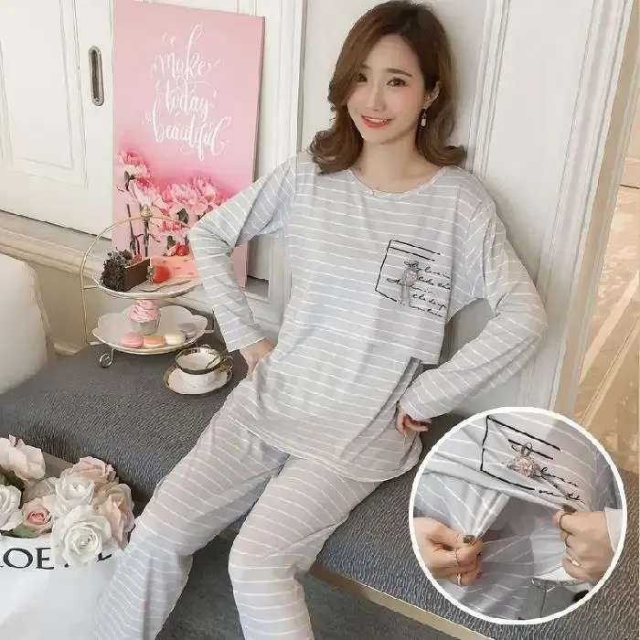 Monthly Clothing New Maternity Pajamas Women Maternity Breastfeeding Clothes Spring And Autumn Summer Casual Pajamas Home Wear