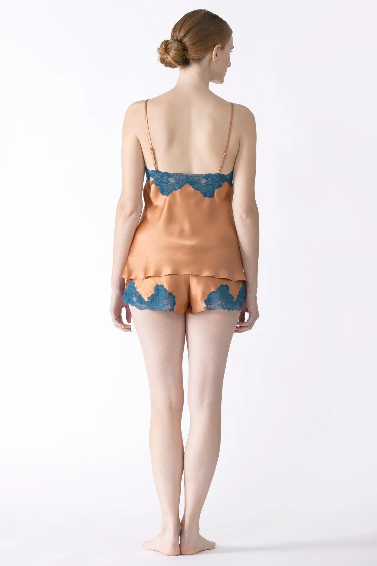 Morgan Lace Spaghetti Silk Camisole without lace hem