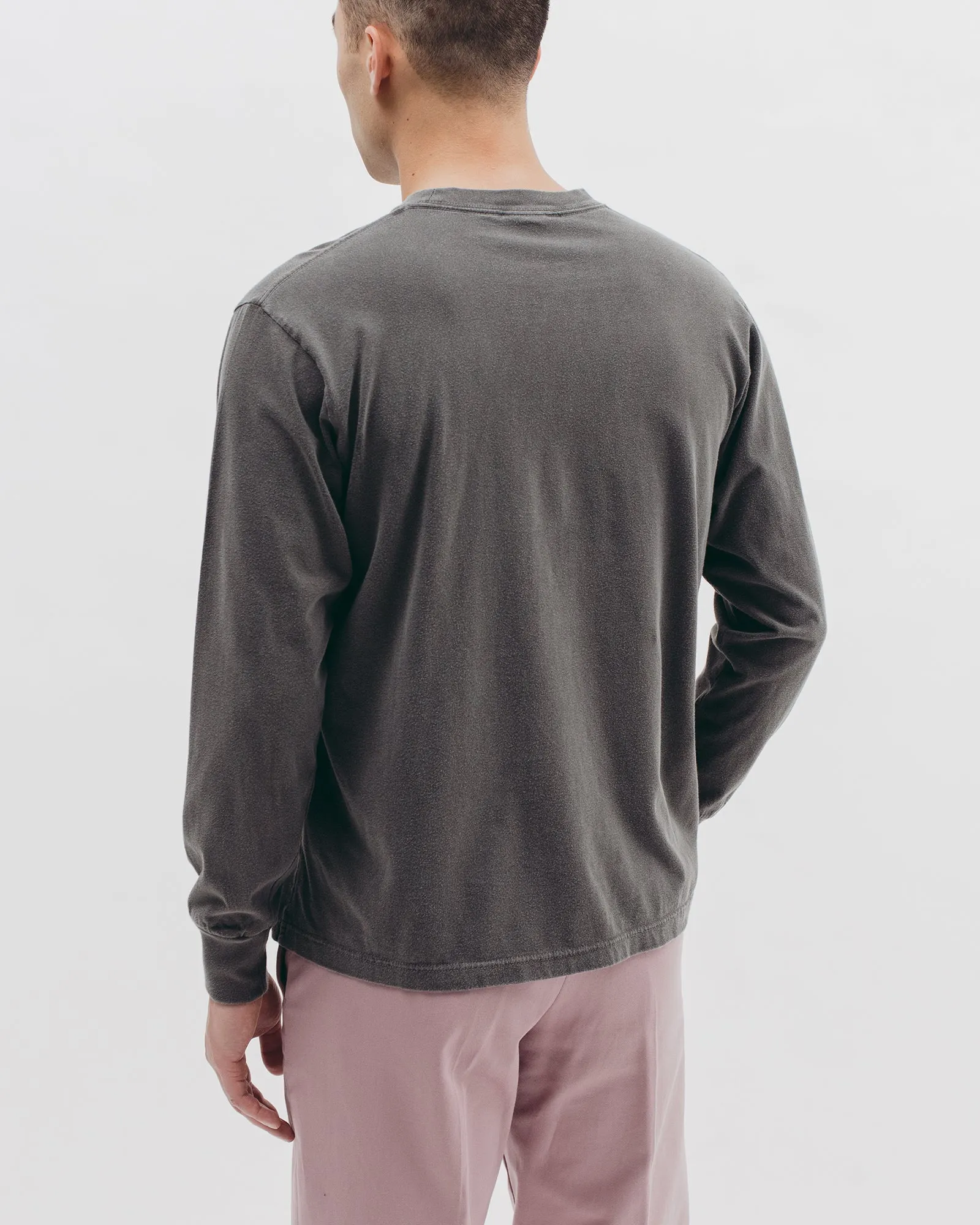 Natural Dyed Block L/S Jersey - Charcoal