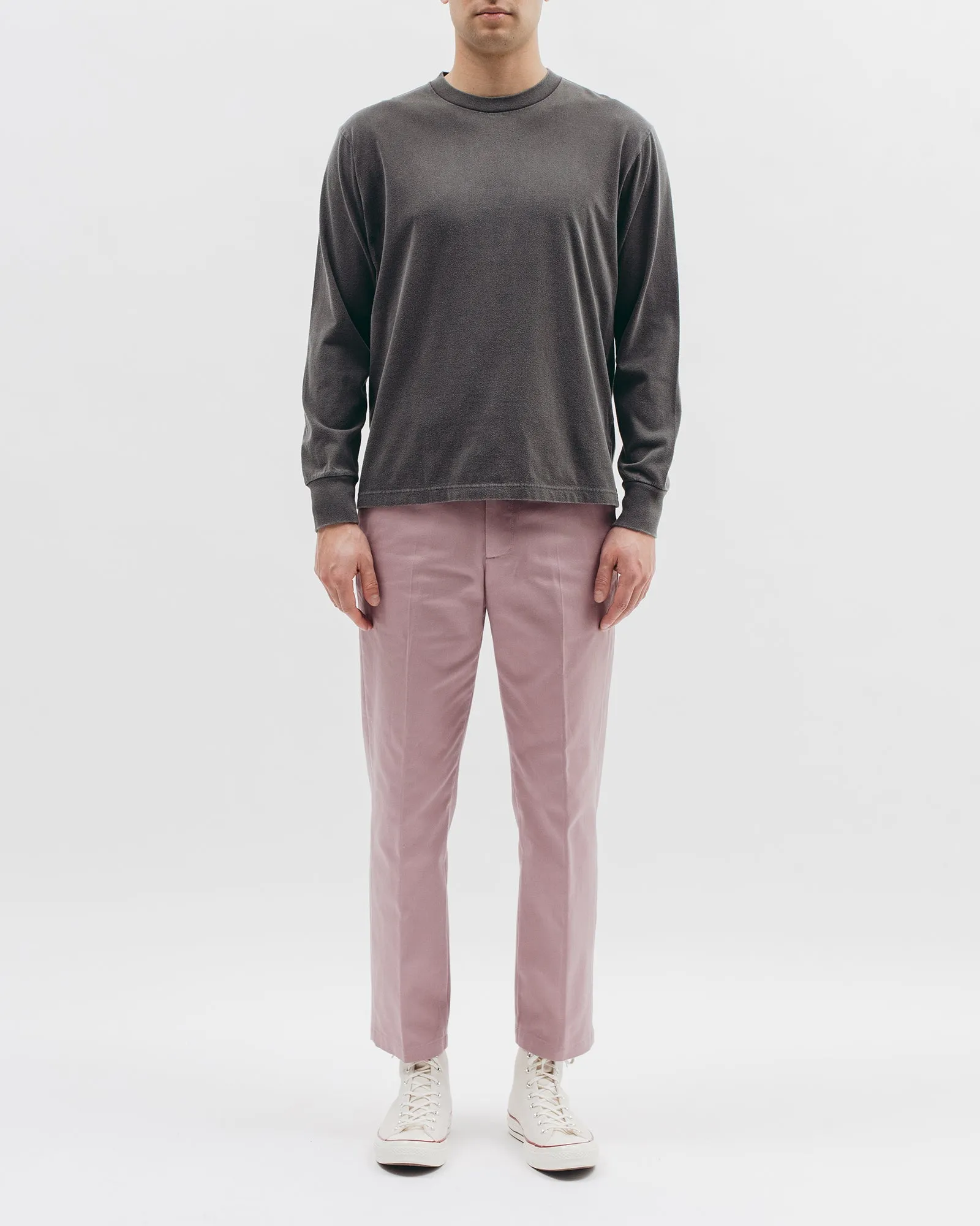 Natural Dyed Block L/S Jersey - Charcoal