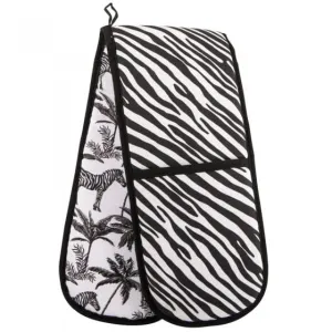 Navigate Madagascar Double Oven Gloves Zebra repeat and Zebra stripe