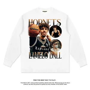 Nba Long Sleeve Shirt Autumn and Winter Long Sleeve T-shirt Fall/Winter Washed-out Vintage