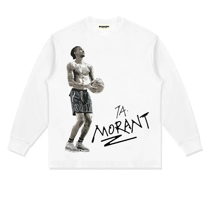 Nba Long Sleeve Shirt Autumn and Winter Long Sleeve T-shirt Loose Men's and Women's Cotton