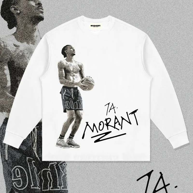 Nba Long Sleeve Shirt Autumn and Winter Long Sleeve T-shirt Loose Men's and Women's Cotton